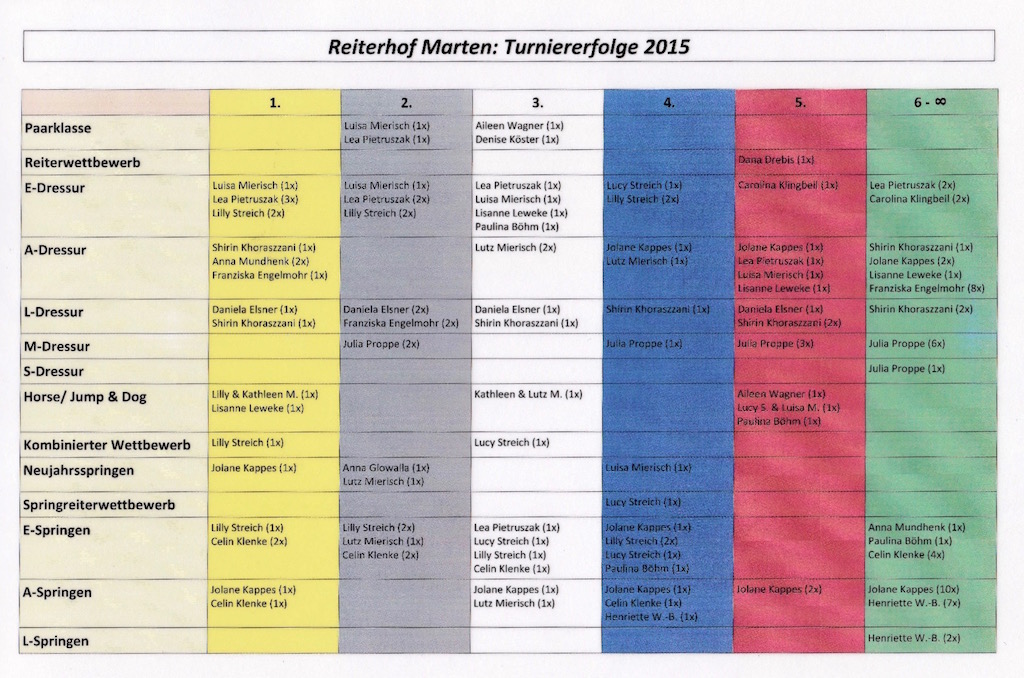 Turniererfolge 2015